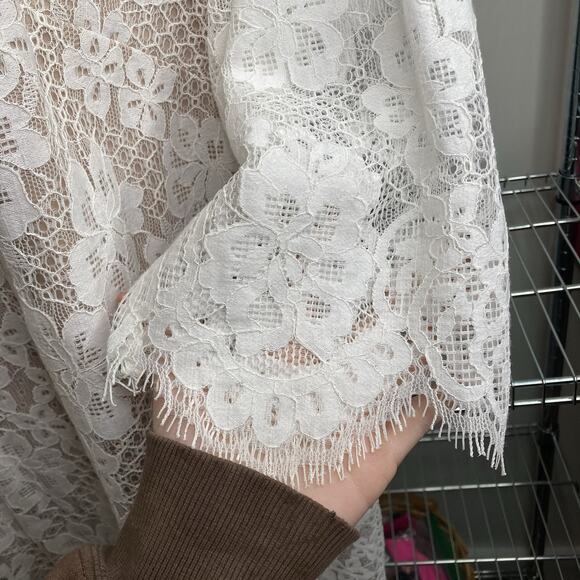 Eliza J Women's Ivory Lace Sheath Size 20W Summer Cocktail Party Fairy Ethereal - Picture 8 of 11